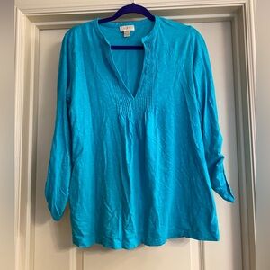 Loft Size Large Blue Women's V Neck Top